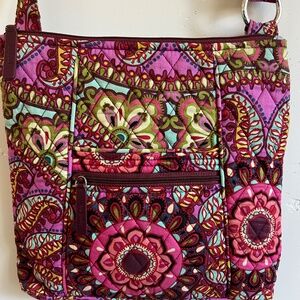 Vera Bradley Quilted Pink Floral Crossbody Hipster Bag